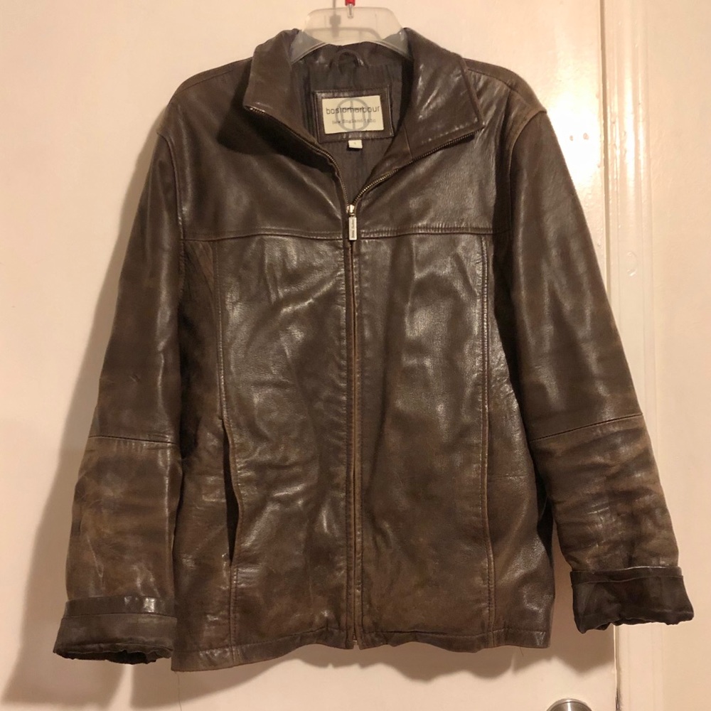 Brown leather jacket